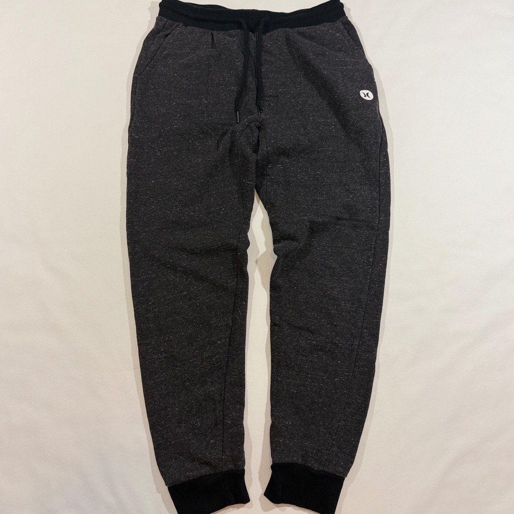 Hurley Joggers Men Large Charcoal Gray Fleece Athletic Sweatpants HCOREM13713